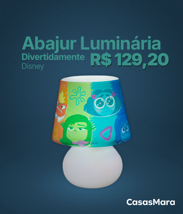 Abajur Luminária Divertidamente Bivolt Disney Luz Difusa Decoração