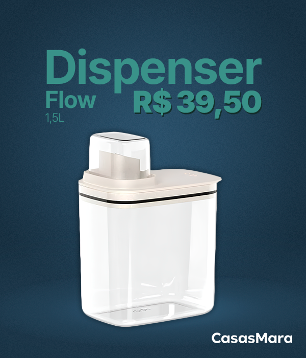 Dispenser De Sabão Flow 1,5L Organizador De Lavanderia Multiuso