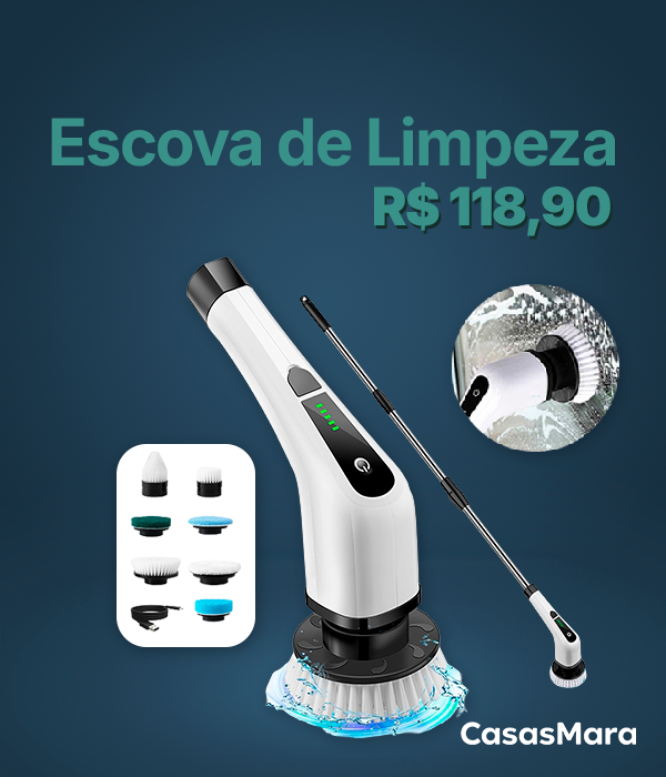 Escova Limpeza Elétrica 7 em 1 USB Recarregável Giratório