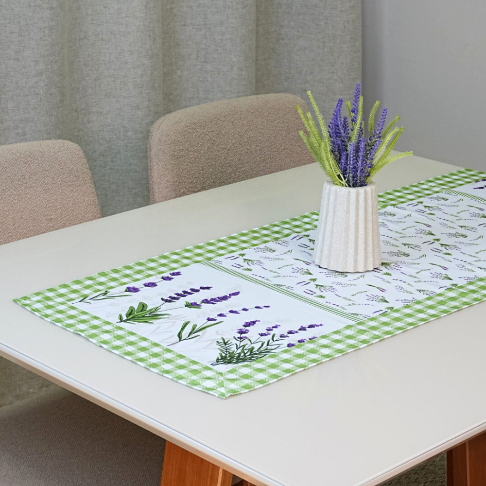 Caminho Trilho de Mesa Estampado Allegra 1 Peça 1,25m x 43cm 100% Poliéster